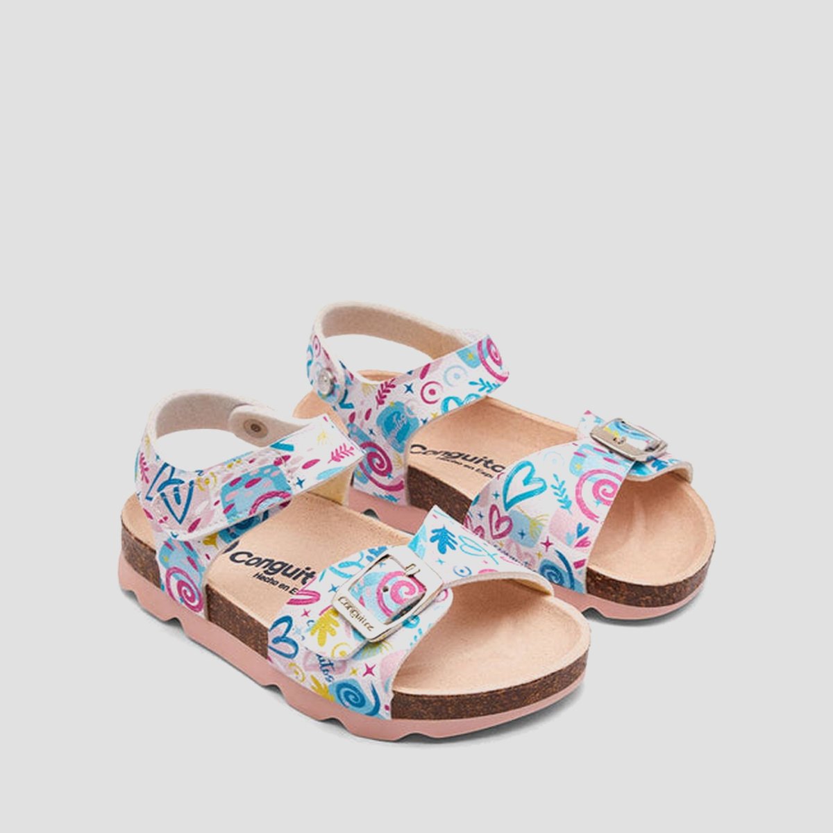 MULTI HEART BUCKLE BIO SANDALS
